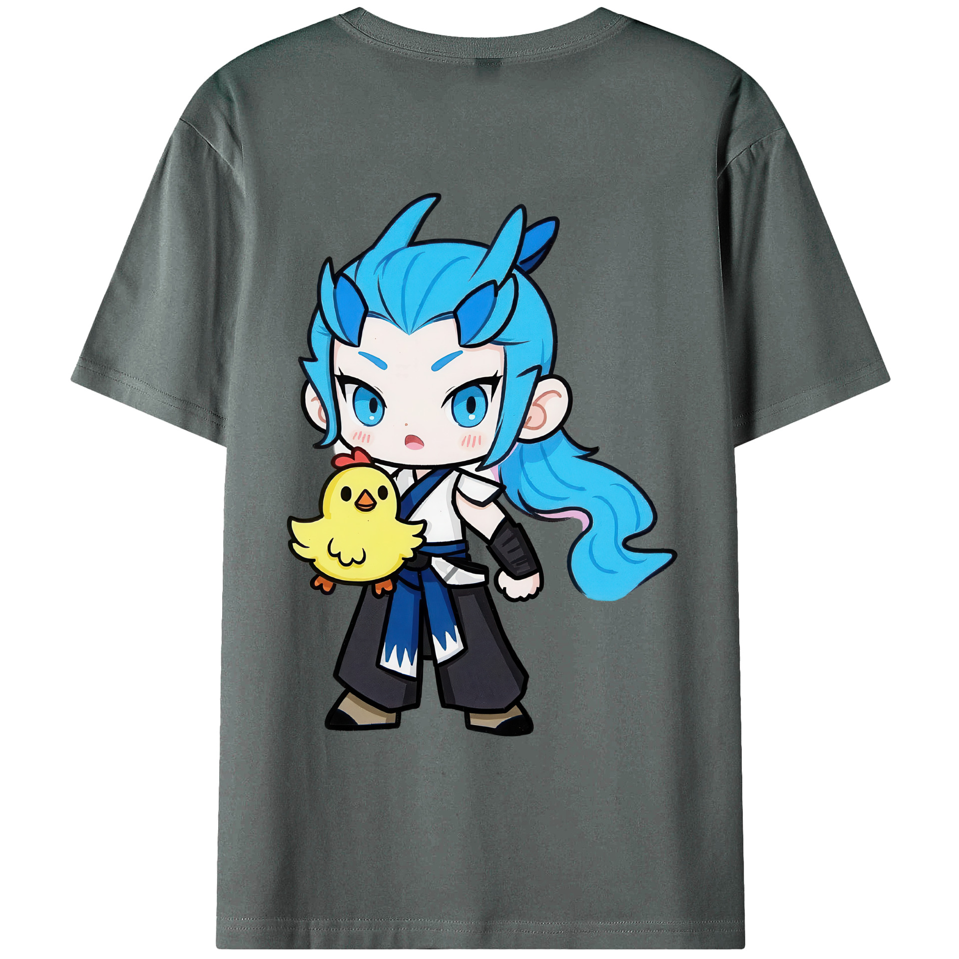 （画像用） Ne Zha 2 ナタ 魔童の大暴れ 綿100％ メンズ半袖Tシャツ（バックプリント） 通気性
